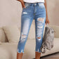 💥 Jeans rotos lavados para mujer con dobladillo deshilachado
