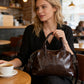 Bolso de mano grande para mujer con asa superior blanda
