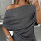 🎁Nueva llegada 50% DE DESCUENTO💥Blusa de mujer asimétrica con hombros descubiertos y manga murciélago
