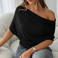 🎁Nueva llegada 50% DE DESCUENTO💥Blusa de mujer asimétrica con hombros descubiertos y manga murciélago