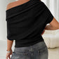 🎁Nueva llegada 50% DE DESCUENTO💥Blusa de mujer asimétrica con hombros descubiertos y manga murciélago