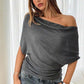 🎁Nueva llegada 50% DE DESCUENTO💥Blusa de mujer asimétrica con hombros descubiertos y manga murciélago