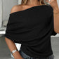 🎁Nueva llegada 50% DE DESCUENTO💥Blusa de mujer asimétrica con hombros descubiertos y manga murciélago