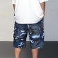 Pantalones cortos cargo de camuflaje para hombre con cintura con cordón