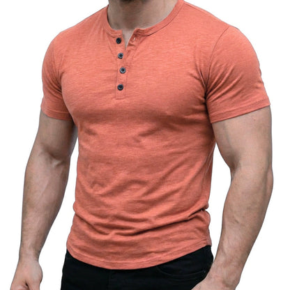 👕 ¡50% DE DESCUENTO AHORA! 🔥 Camiseta Henley de Manga Corta para Hombre – Estilo Clásico, Tejido Suave y Perfecta para Uso Diario 🏠