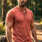👕 ¡50% DE DESCUENTO AHORA! 🔥 Camiseta Henley de Manga Corta para Hombre – Estilo Clásico, Tejido Suave y Perfecta para Uso Diario 🏠