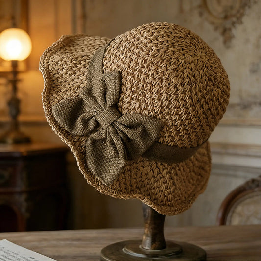 🔥 Hot sale 40% OFF🔥Elegant Woven Straw Sun Hat with Bow