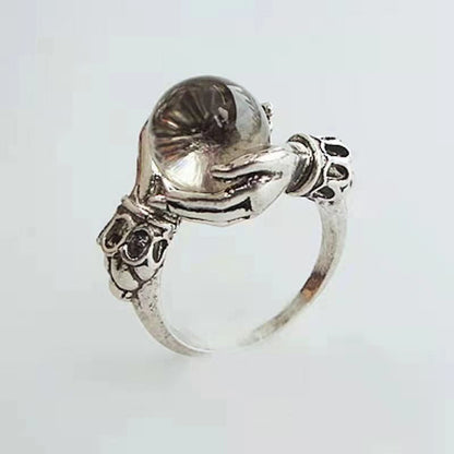 🔥Nuevo Estilo 2026 y 50% de Descuento🔥Anillo Gótico Bola de Cristal