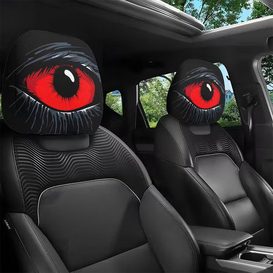 ⏳50% de descuento por tiempo limitado⏰Funda Espeluznante para Reposacabezas de Coche con Ojos Rojos👁️‍🗨️🚗