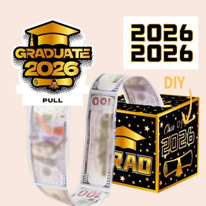 Caja de regalo para graduación 2026 con extracción de dinero