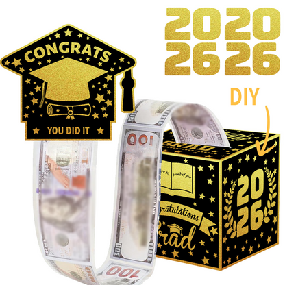 Caja de regalo para graduación 2026 con extracción de dinero