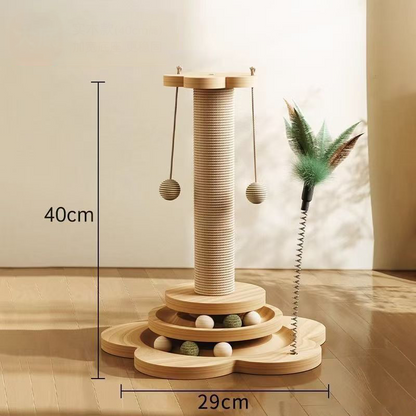 Centro de Actividades Multifuncional para Gatos con Rascador y Juguetes