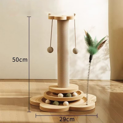 Centro de Actividades Multifuncional para Gatos con Rascador y Juguetes