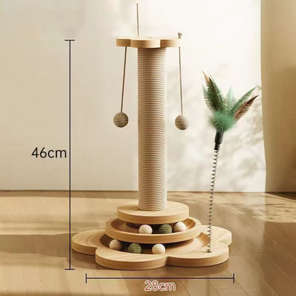 Centro de Actividades Multifuncional para Gatos con Rascador y Juguetes