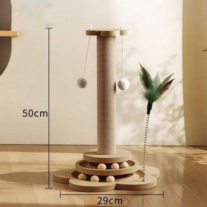 Centro de Actividades Multifuncional para Gatos con Rascador y Juguetes