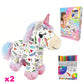 🔥55% OFF 🦄DIY Color-In Unicorn Plush Toy Kit, Washable Reusable Coloring Stuffed Animal, Creative Art Craft Set for Kids Birthday Gift