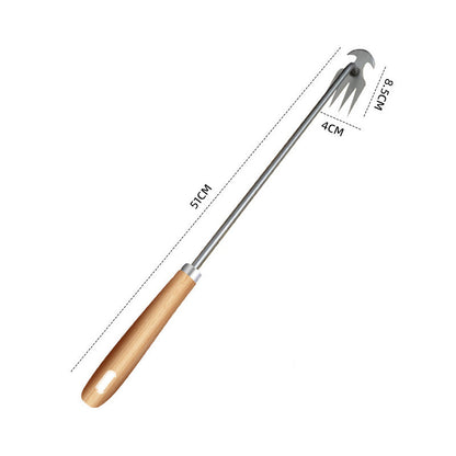 🌿🔧 FLASH SALE 50% OFF! Versatile Weed Puller – Wooden Handle, Stainless Steel, Dual-Function Push/Pull, 2 Sizes, Perfect for Gardening 🌱