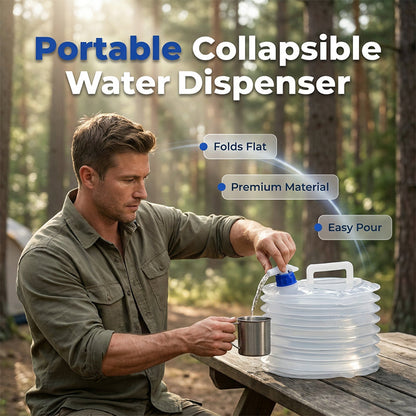 📢📢40% OFF!! ⏰ Collapsible Water Container with Spigot – Space-Saving, Compact, 5 Sizes from 3L to 15L, Ideal for Camping & Outdoor 🏕