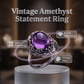 🌸 50% OFF NOW! 🌸 Vintage Lace Amethyst Ring