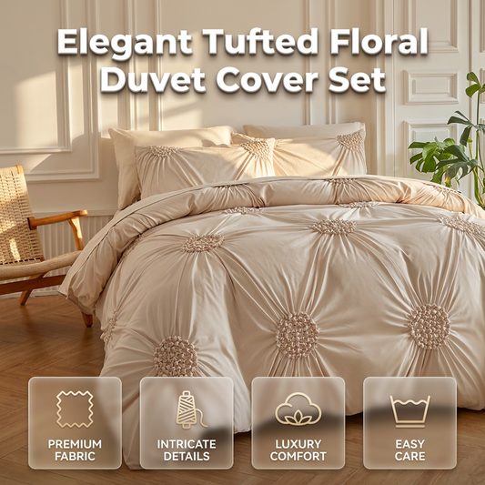 🧵 Soft Touch Pinch Pleat Duvet Set — Brushed Microfiber, No-Iron & Wrinkle-Resistant