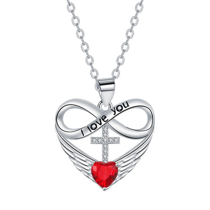 ⏳Time-Limited Special⏰Infinity Heart Cross Necklace with Wing Pendant – Faith & Eternal Love ✨