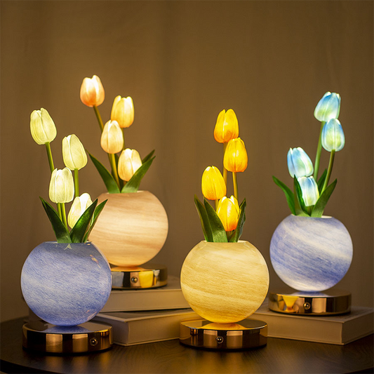 🌷 50% OFF NOW! 💡 Elegant Tulip Bouquet Night Light – Soft Ambient Glow, Premium Glass & Versatile Decor 🏠