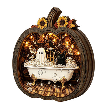 👻🍂Layered Wooden Pumpkin Tabletop Decor for Halloween & Fall🎃