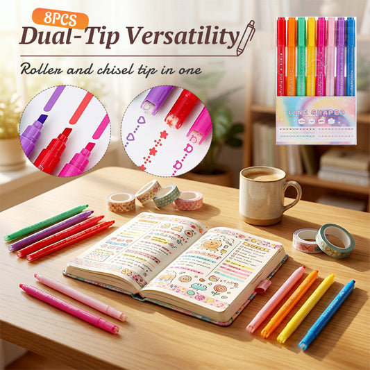 🌈✏️ 50% OFF! 🖍️Dual Tip Highlighters – Fine & broad tips.