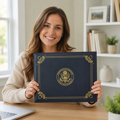 📜 50% OFF! 🪦 United States Birth Certificate Holder – Elegant Gold Foil Protective Cover – Durable, Slim & Multi-Document Compatible