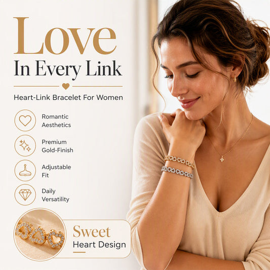 🎉 LIMITED TIME 50% OFF! 💖 Women's Elegant Sparkling Heart Bracelet – Dazzling Cubic Zirconia, Polished Finish & Lightweight Comfort ✨