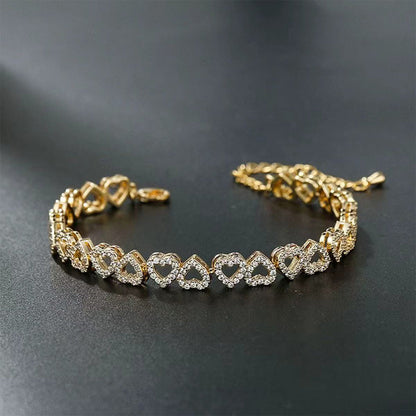 🎉 LIMITED TIME 50% OFF! 💖 Women's Elegant Sparkling Heart Bracelet – Dazzling Cubic Zirconia, Polished Finish & Lightweight Comfort ✨