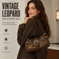 🐆 LIMITED TIME 50% OFF! 🤎 Retro Leopard Print Shoulder Bag for Women – Vintage Style Crossbody Handbag with Rivet Accents ✨