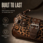 🐆 LIMITED TIME 50% OFF! 🤎 Retro Leopard Print Shoulder Bag for Women – Vintage Style Crossbody Handbag with Rivet Accents ✨