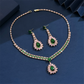 📢📢40% OFF !!⏰ 2026 Sale — Over 22,000 Sold! 💎 Zircon Jewelry Set – Pink & Green Necklace & Drop Earrings – Complete Your Party Look! ✨