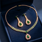 📢📢40% OFF !!⏰ 2026 Sale — Over 22,000 Sold! 💎 Zircon Jewelry Set – Pink & Green Necklace & Drop Earrings – Complete Your Party Look! ✨