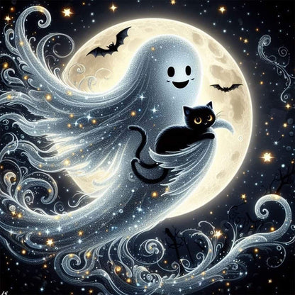 📢📢50% OFF !!⏰🎉 2026 Sale — Over 11,000 Sold! 👻 Halloween Cute Ghost Diamond Art Kit – HD Canvas & 5D Resin Crystals – Spooky Fun DIY Decor! ✨