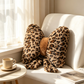 🎉 LIMITED TIME 50% OFF! 🐆 Leopard Print Bowknot Throw Pillow – Faux Rabbit Fur, Ergonomic Lumbar Support & High Rebound PP Cotton ✨