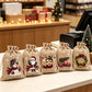 🎄 Christmas Drawstring Gift Bags – Santa & Reindeer Design, Reusable Fabric Gift Wrapping Bags