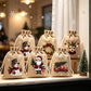 🎄 Christmas Drawstring Gift Bags – Santa & Reindeer Design, Reusable Fabric Gift Wrapping Bags