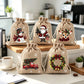 🎄 Christmas Drawstring Gift Bags – Santa & Reindeer Design, Reusable Fabric Gift Wrapping Bags