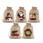 🎄 Christmas Drawstring Gift Bags – Santa & Reindeer Design, Reusable Fabric Gift Wrapping Bags