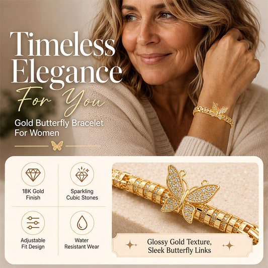 🦋 LIMITED‑TIME 50% OFF! ✨ 18K Gold Butterfly Bracelet – Delicate, Elegant, Fashion Jewelry ✨