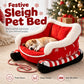 📢📢40% OFF !! ⏰Christmas Sleigh Pet Bed with Removable Cushion