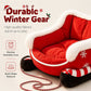 📢📢40% OFF !! ⏰Christmas Sleigh Pet Bed with Removable Cushion