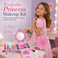 Washable Kids Princess Makeup Toy Set for Girls with Lipstick Eyeshadow Nail Polish and Makeup Case