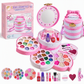 Washable Kids Princess Makeup Toy Set for Girls with Lipstick Eyeshadow Nail Polish and Makeup Case