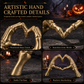 🎃New Arrival🔥Halloween Resin Skeleton Figurine with Heart Hand Gesture for Home Bedroom Desktop Decoration