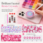 AB Color Jelly Flatback Resin Rhinestones Kit with Storage Organizer Box Glue and Tools for DIY Nail Art Clothes and Phone Case Decoration
