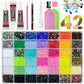 AB Color Jelly Flatback Resin Rhinestones Kit with Storage Organizer Box Glue and Tools for DIY Nail Art Clothes and Phone Case Decoration