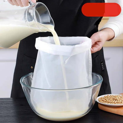 High-Density Reusable Food Strainer Bag – Fine Mesh, Durable, Drawstring